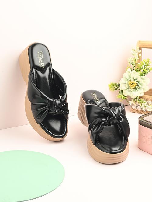 women black slip on wedge - 21794254 - Standard Image - 0