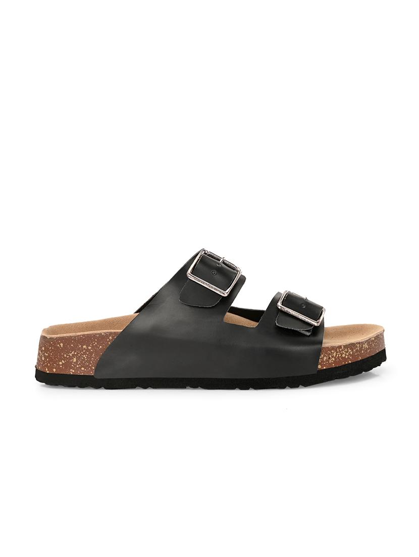 women black slip on sandal - 21794259 - Standard Image - 2