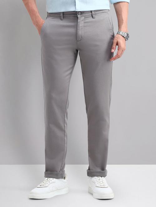 men solid mid rise chinos casual trouser - 21794478 -  Standard Image - 0