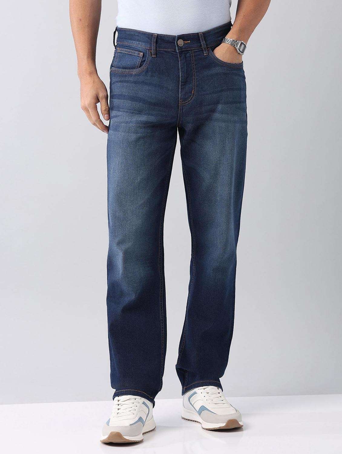 men mid rise ankle length relaxed fit jeans - 21794493 - Zoom Image - 0