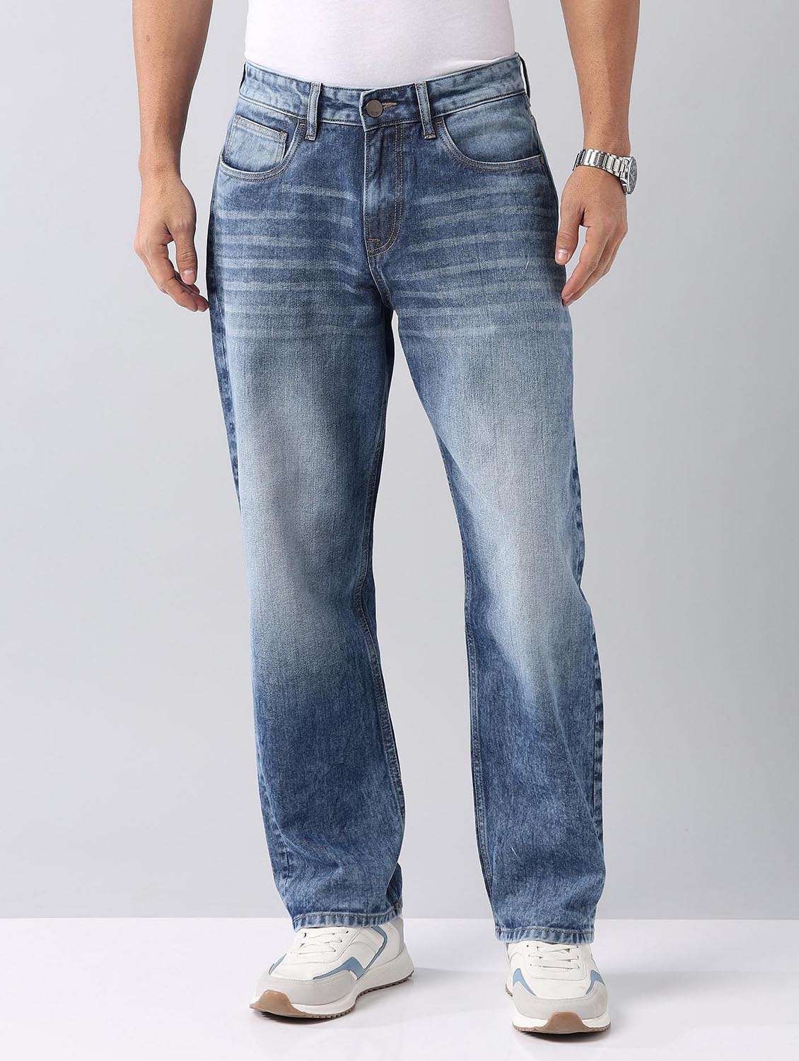 men mid rise ankle length relaxed fit jeans