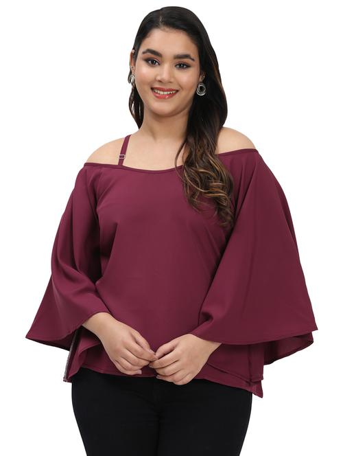 women plus size solid bell sleeves top - 21794584 - Standard Image - 0