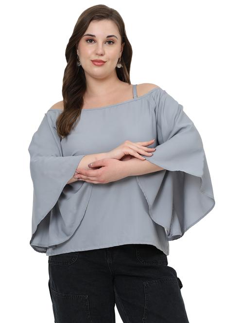 women plus size solid bell sleeves top - 21794589 - Standard Image - 0