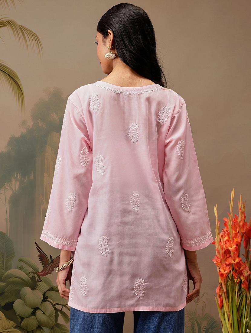 women long sleeve straight chikankari kurti - 21794631 - Standard Image - 2