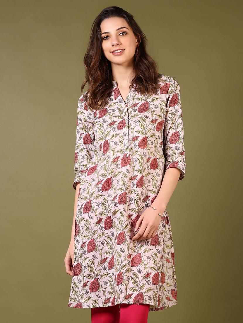 women printed three quarter sleeve straight kurta - 21794732 - Zoom Image - 0
