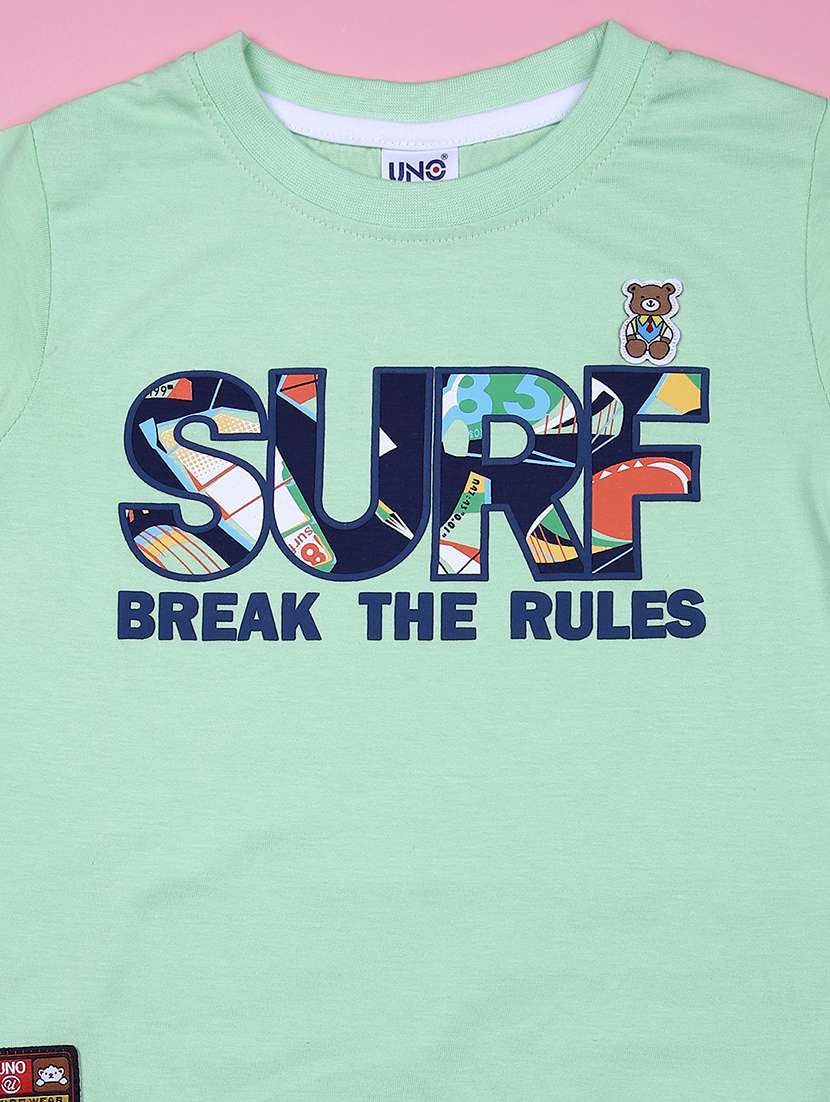 boys printed t-shirt & shorts casual wear set - 21794741 - Standard Image - 2