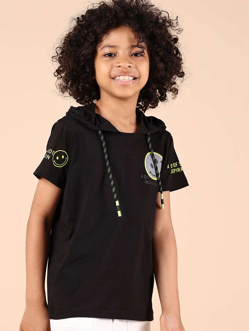 boys printed short sleeve regular fit hooded t-shirt - 21794775 -  Standard Image - 2
