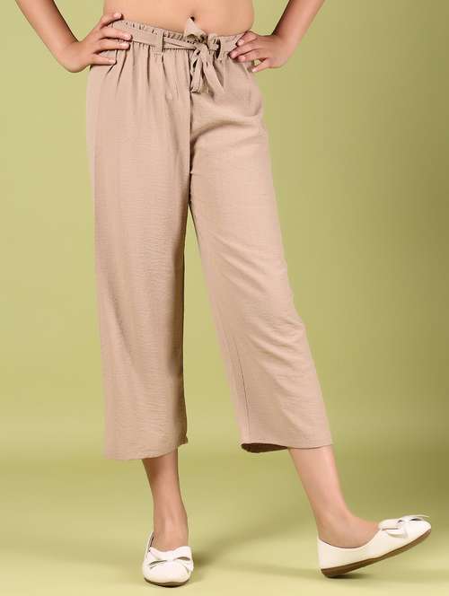 girls solid mid rise culottes