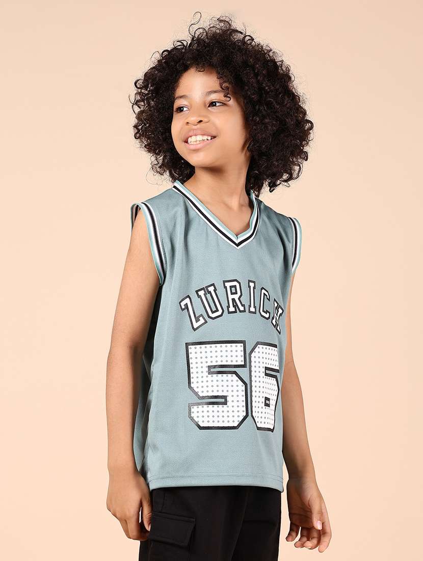 boys typographic printed sleeveless t-shirt - 21794844 - Standard Image - 2