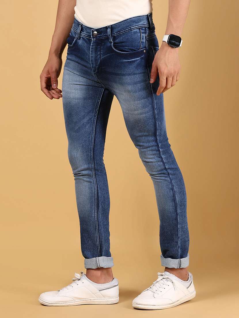 men solid mid rise skinny fit jean - 21794942 - Standard Image - 2