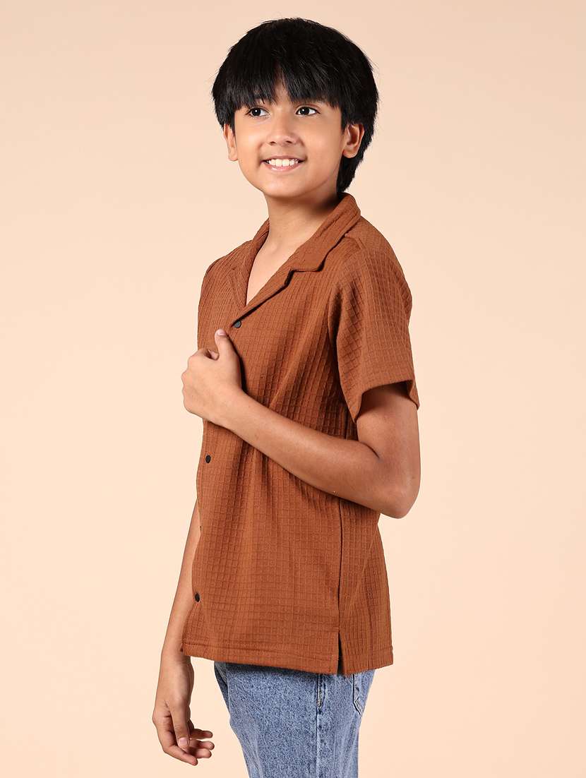 boys self designed cuban collared shirt - 21794987 -  Standard Image - 2
