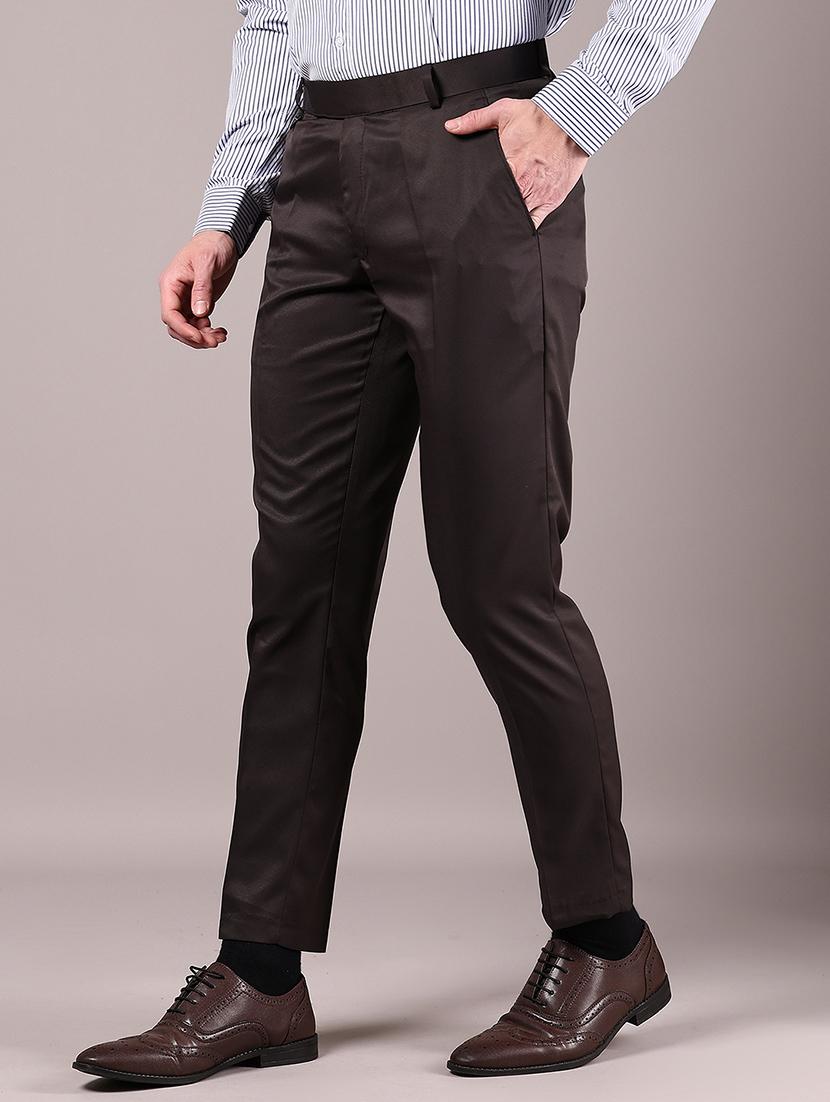 men solid regular fit flat front formal trouser - 21795001 - Standard Image - 2