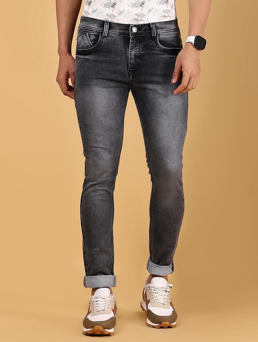 men solid mid rise skinny fit jean