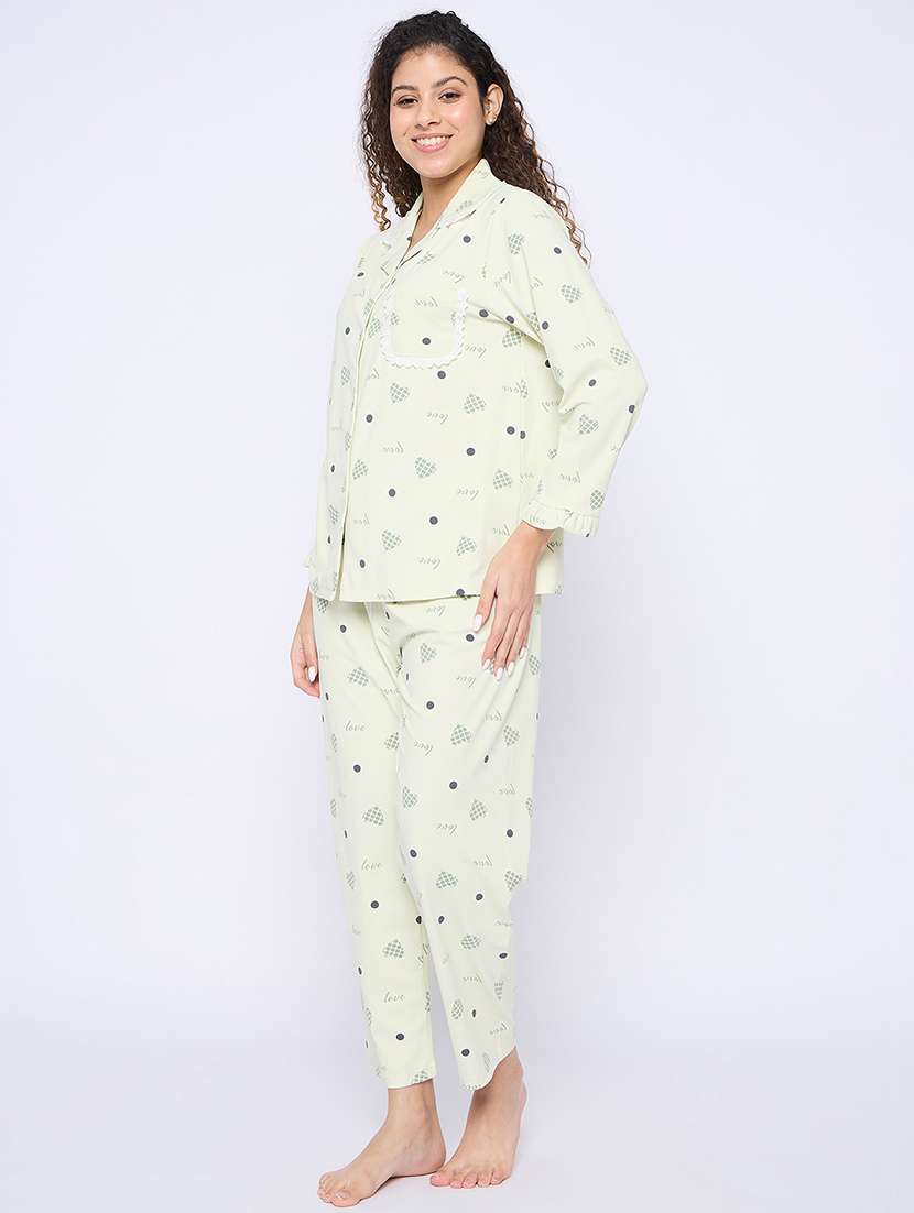 women printed long sleeves nightwear pyjama set - 21796519 -  Standard Image - 2