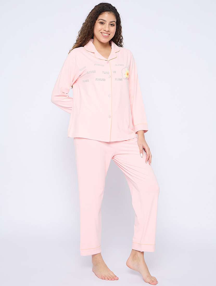women printed long sleeves nightwear pyjama set - 21796521 -  Standard Image - 2
