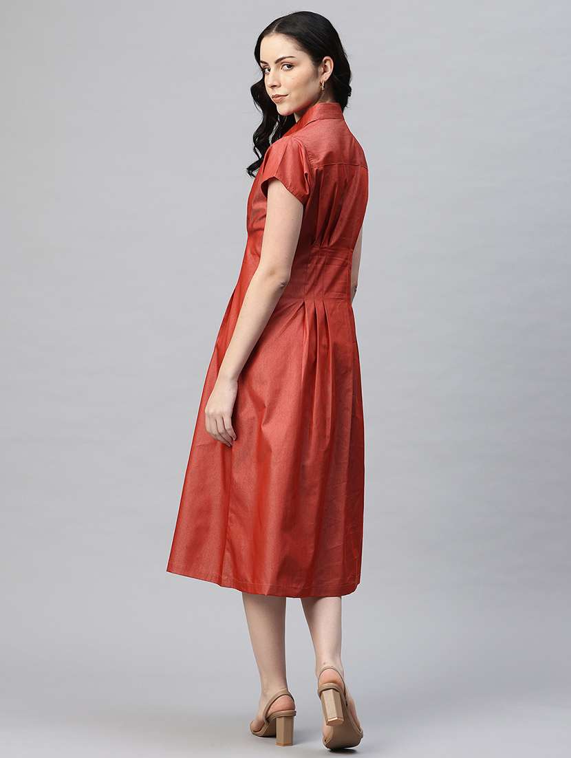 women solid collared shirt dress - 21796766 -  Standard Image - 2
