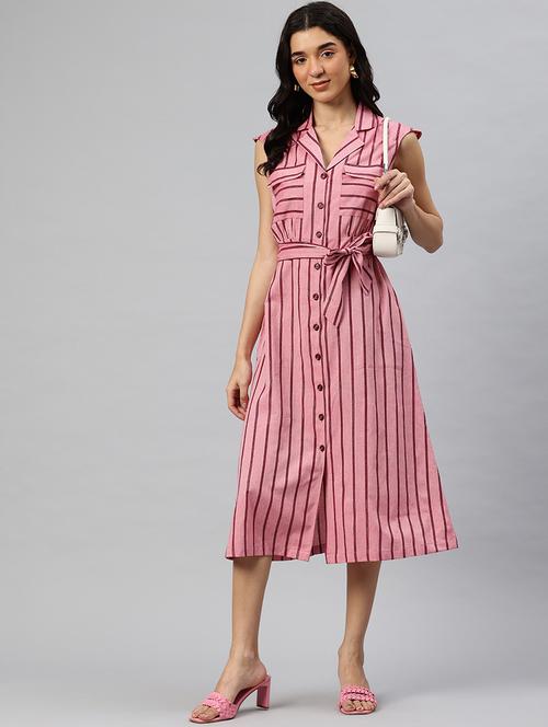 women striped sleeveless shirt dress - 21796784 -  Standard Image - 0