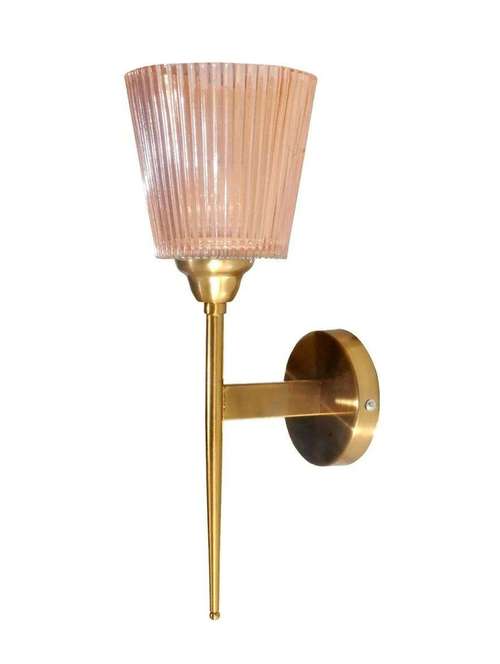 decorative vintage brass wall sconce with amber glass - 21796786 - Standard Image - 0