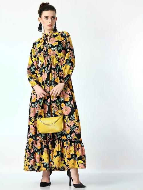 women floral printed long sleeve maxi dress - 21796982 - Standard Image - 0