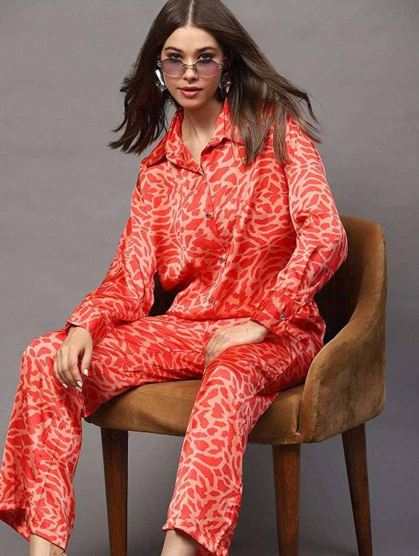 women printed shirt and trouser co-ord set - 21797000 -  Standard Image - 2