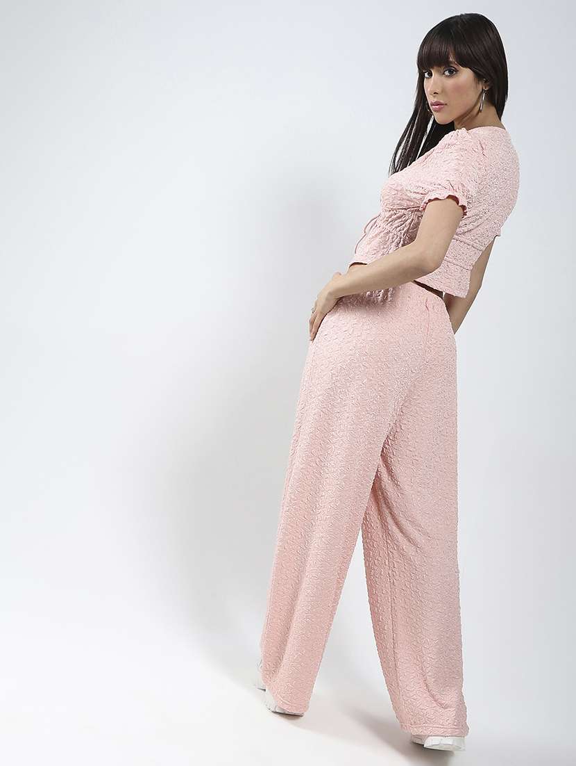 women solid top and trouser co-ord set - 21797008 -  Standard Image - 2