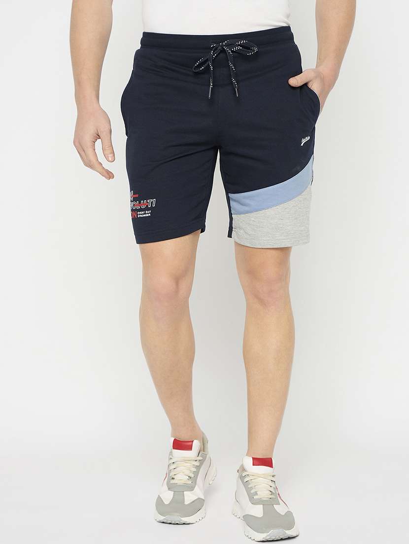 women color blocked mid rise short