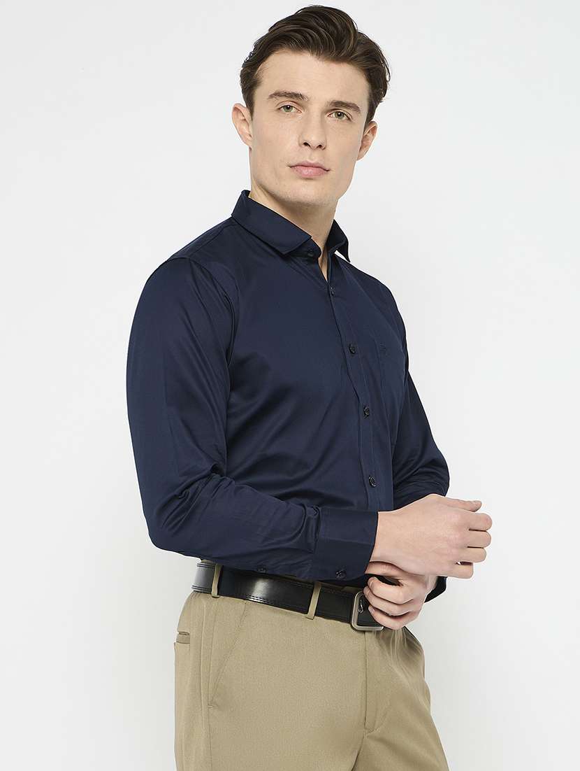 men solid collared long sleeeves formal shirt - 21797017 -  Standard Image - 2