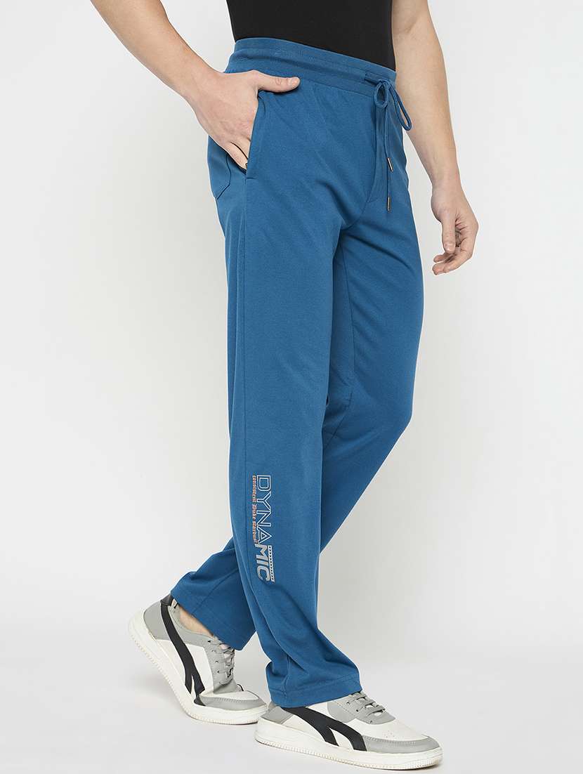 men solid mid rise full length track pant - 21797021 -  Standard Image - 2