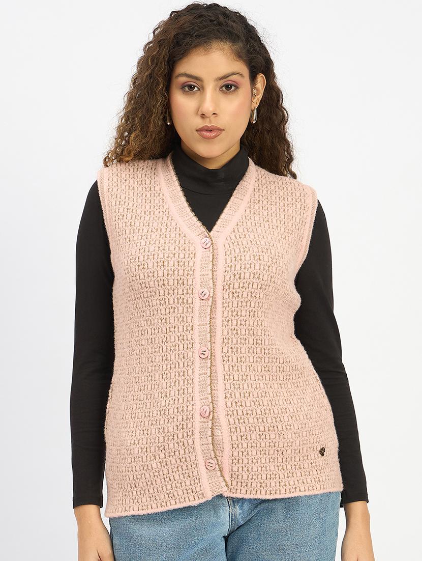 women self designed sleeveless cardigan - 21797033 - Zoom Image - 0