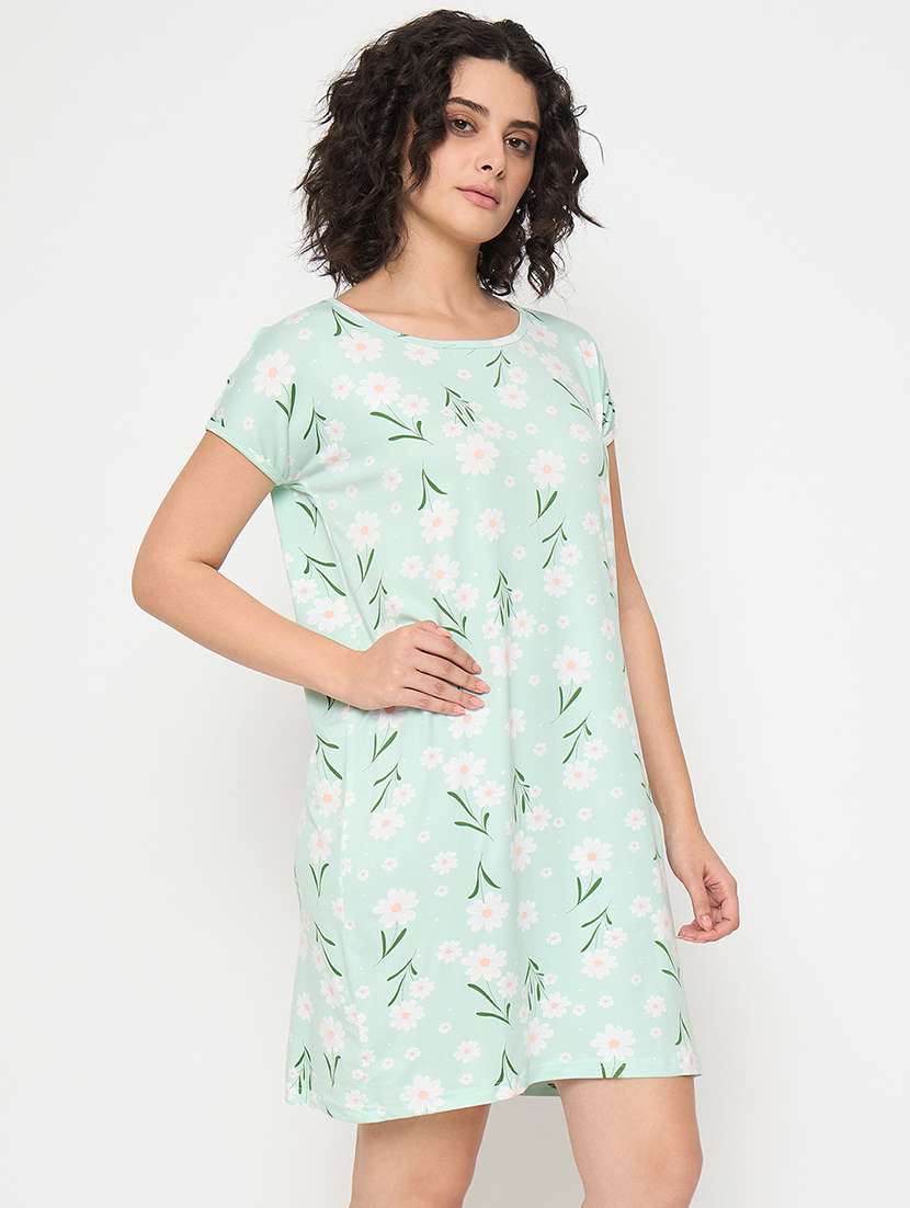 women printed short sleeves sleepshirt - 21797043 -  Standard Image - 2