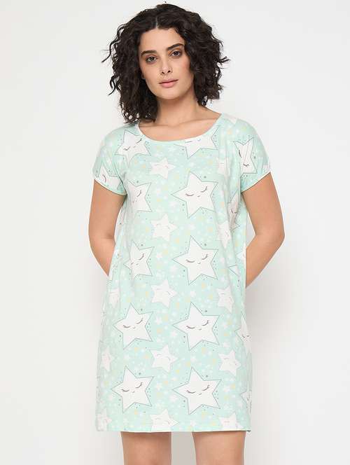 women printed short sleeves sleepshirt - 21797044 -  Standard Image - 0