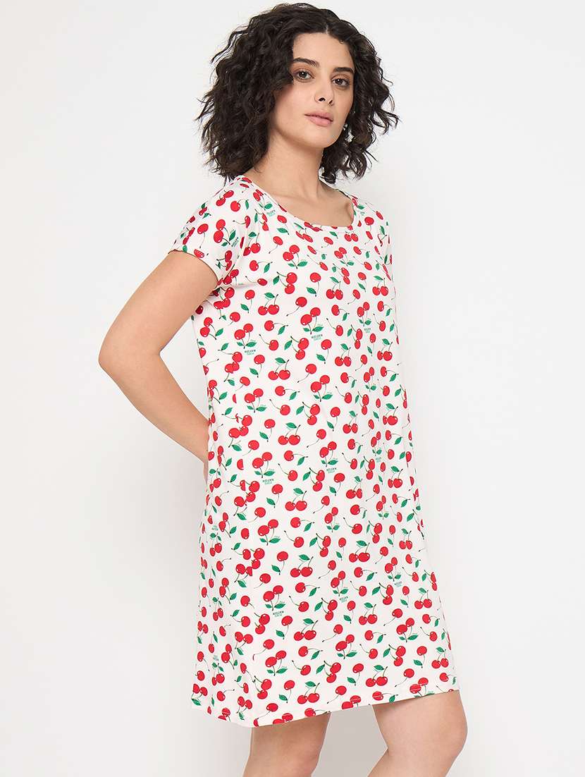 women printed short sleeves sleepshirt - 21797045 -  Standard Image - 2