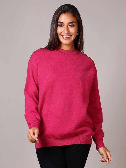 women solid long sleeve regular fit pullover - 21799361 -  Standard Image - 0
