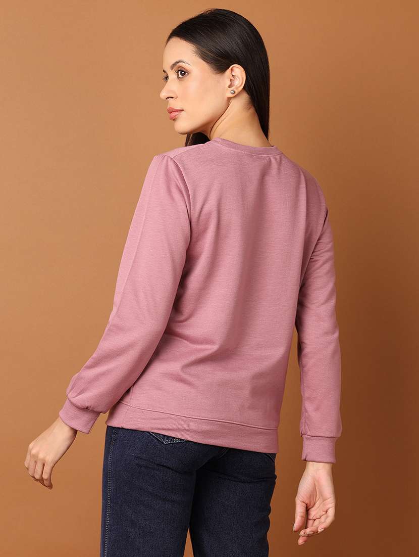 women front print long sleeve sweatshirt - 21802288 - Standard Image - 2