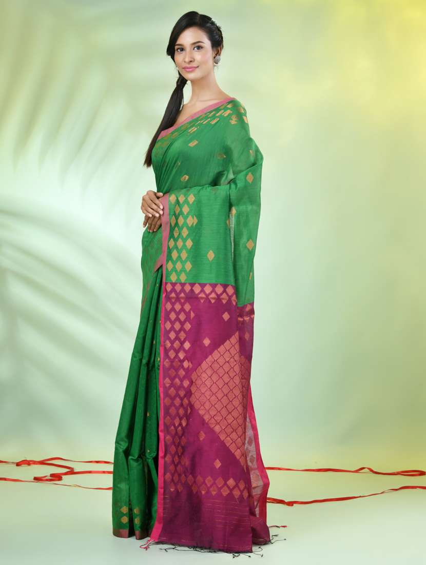 women self design zari weave handloom saree with blouse - 21839490 -  Standard Image - 2