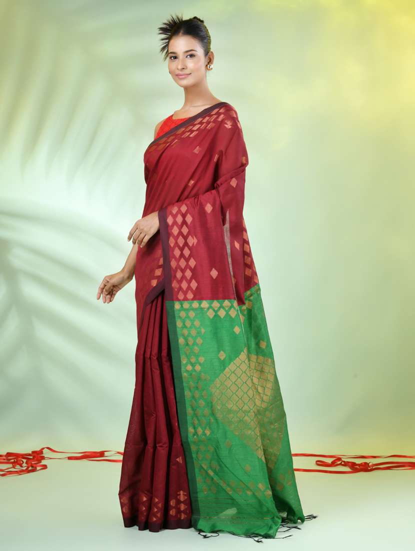women self design zari weave handloom saree with blouse - 21839491 -  Standard Image - 2