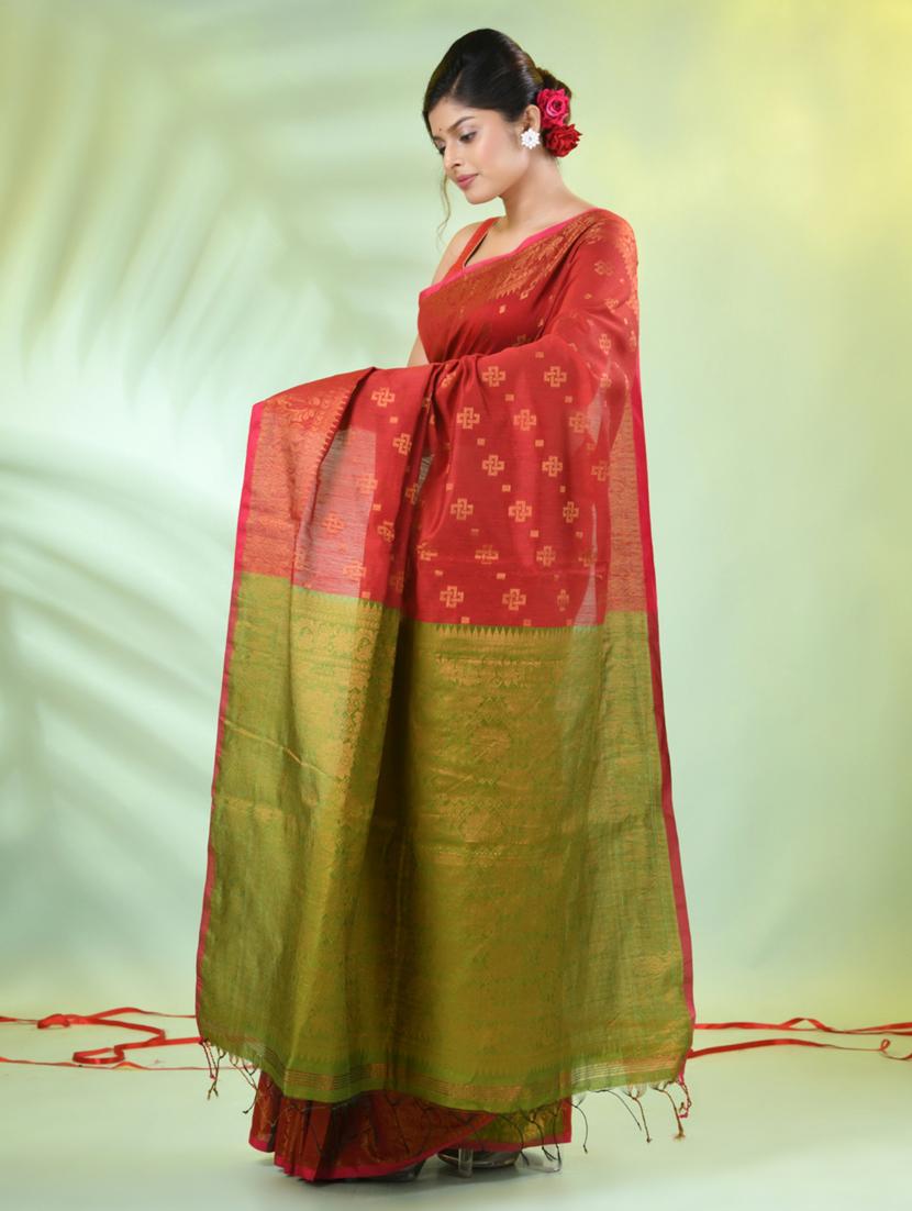 women self design zari weave handloom saree with blouse - 21839496 - Standard Image - 2