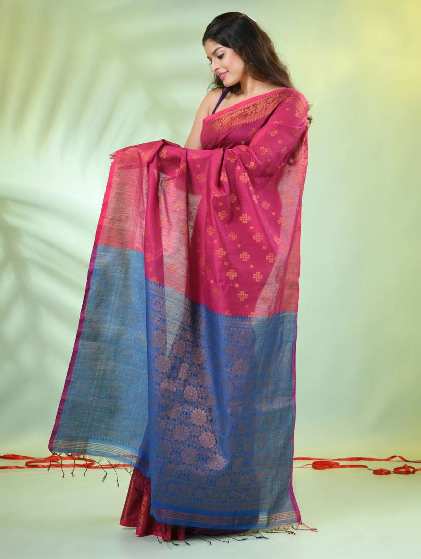 women self design zari weave handloom saree with blouse - 21839497 -  Standard Image - 2