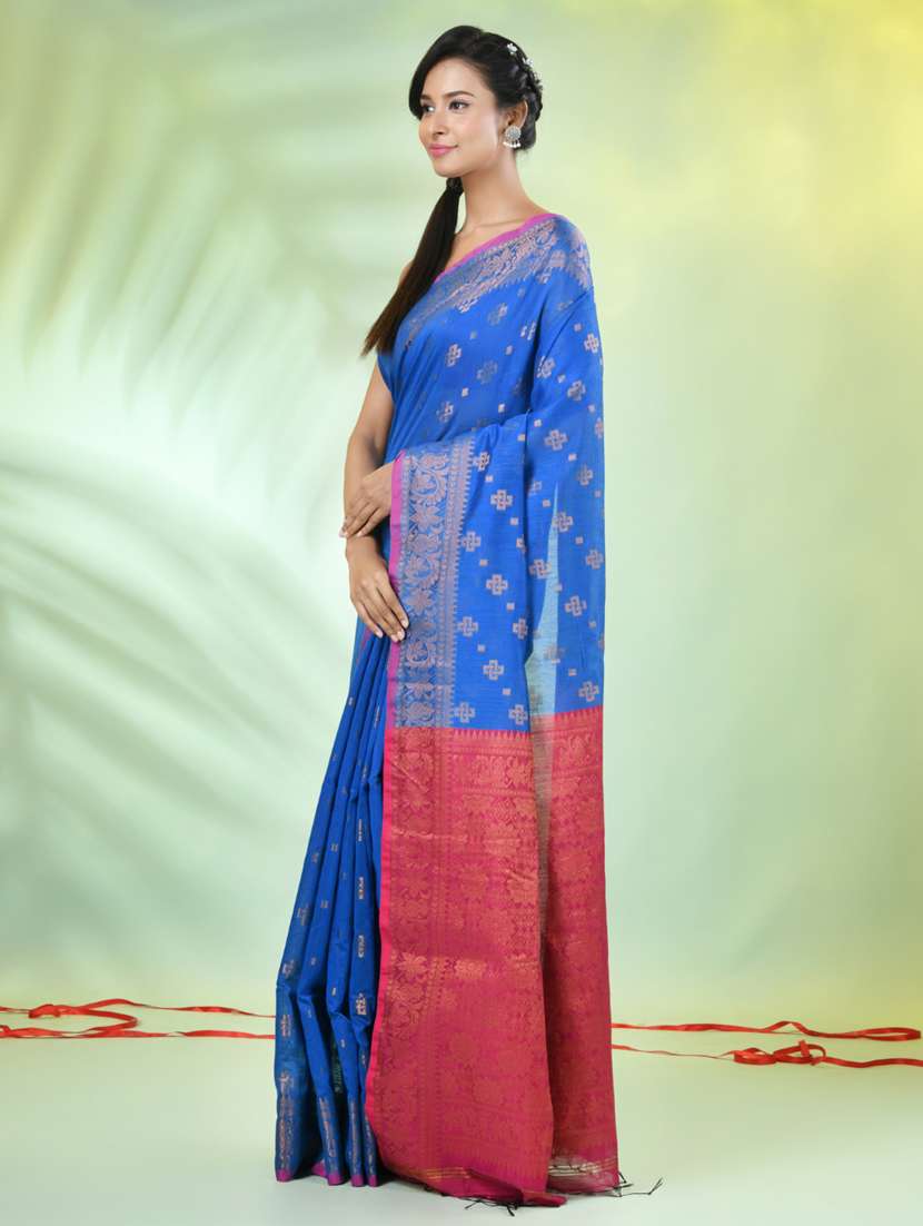 women self design zari weave handloom saree with blouse - 21839498 -  Standard Image - 2
