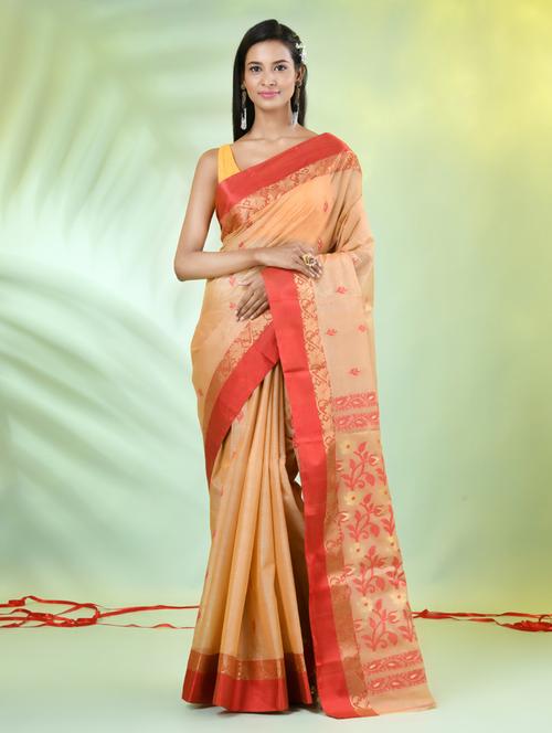 women beige tussar silk saree - 21839523 - Standard Image - 0
