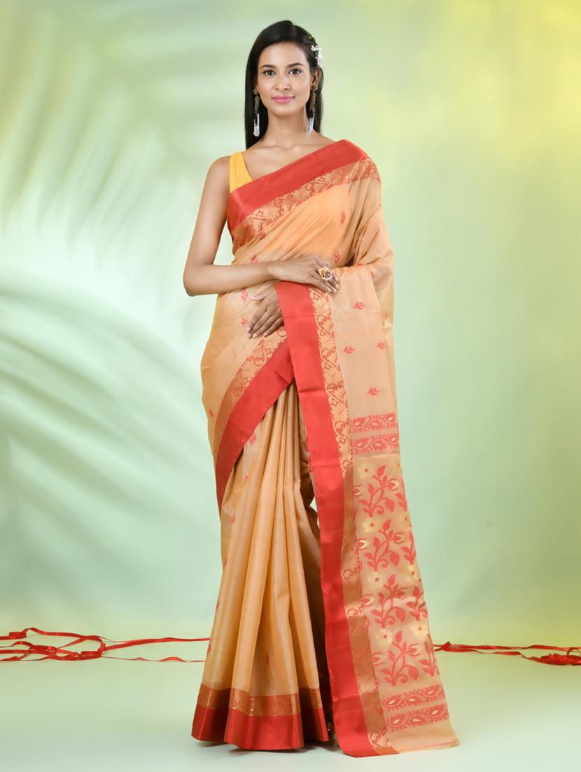 women beige tussar silk saree - 21839523 - Zoom Image - 0