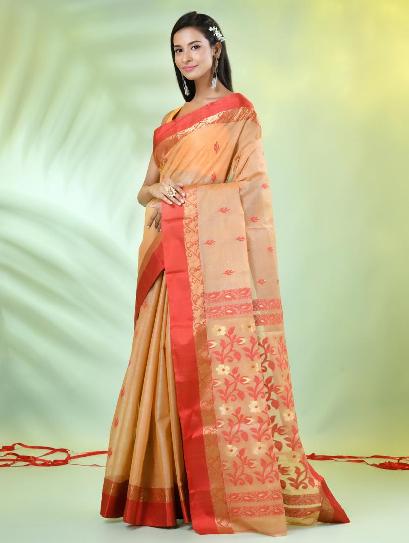 women beige tussar silk saree - 21839523 - Standard Image - 2