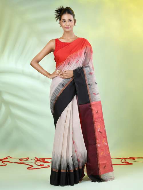 women self design handloom saree with blouse - 21839529 - Standard Image - 0