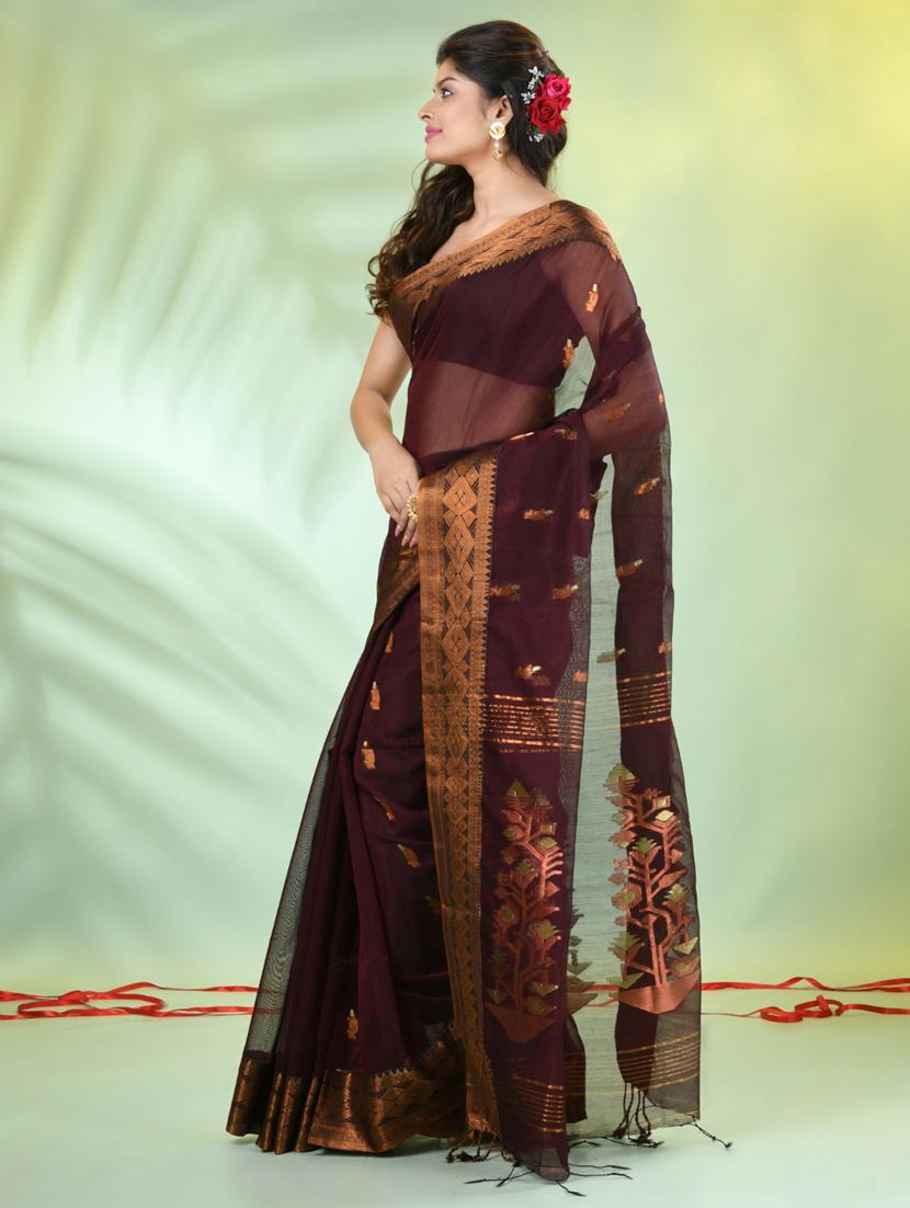 women self design handloom saree with blouse - 21839553 - Standard Image - 2