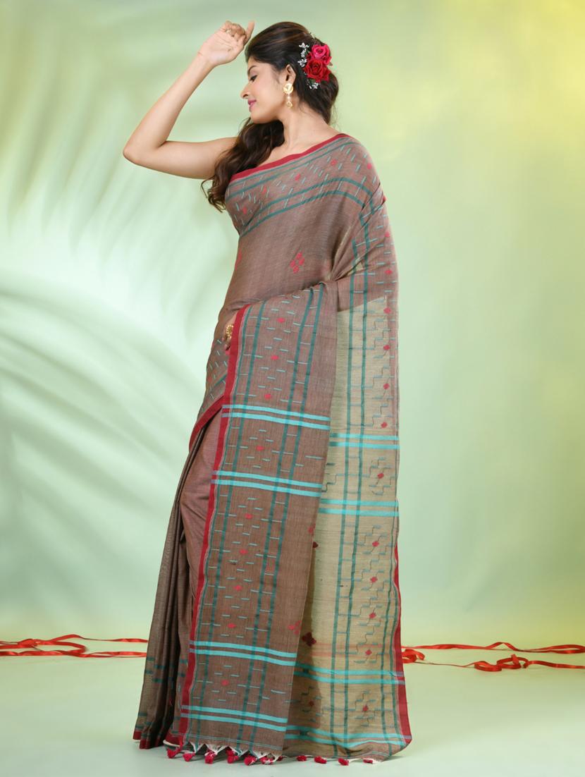 women self design handloom saree with blouse - 21839557 - Standard Image - 2