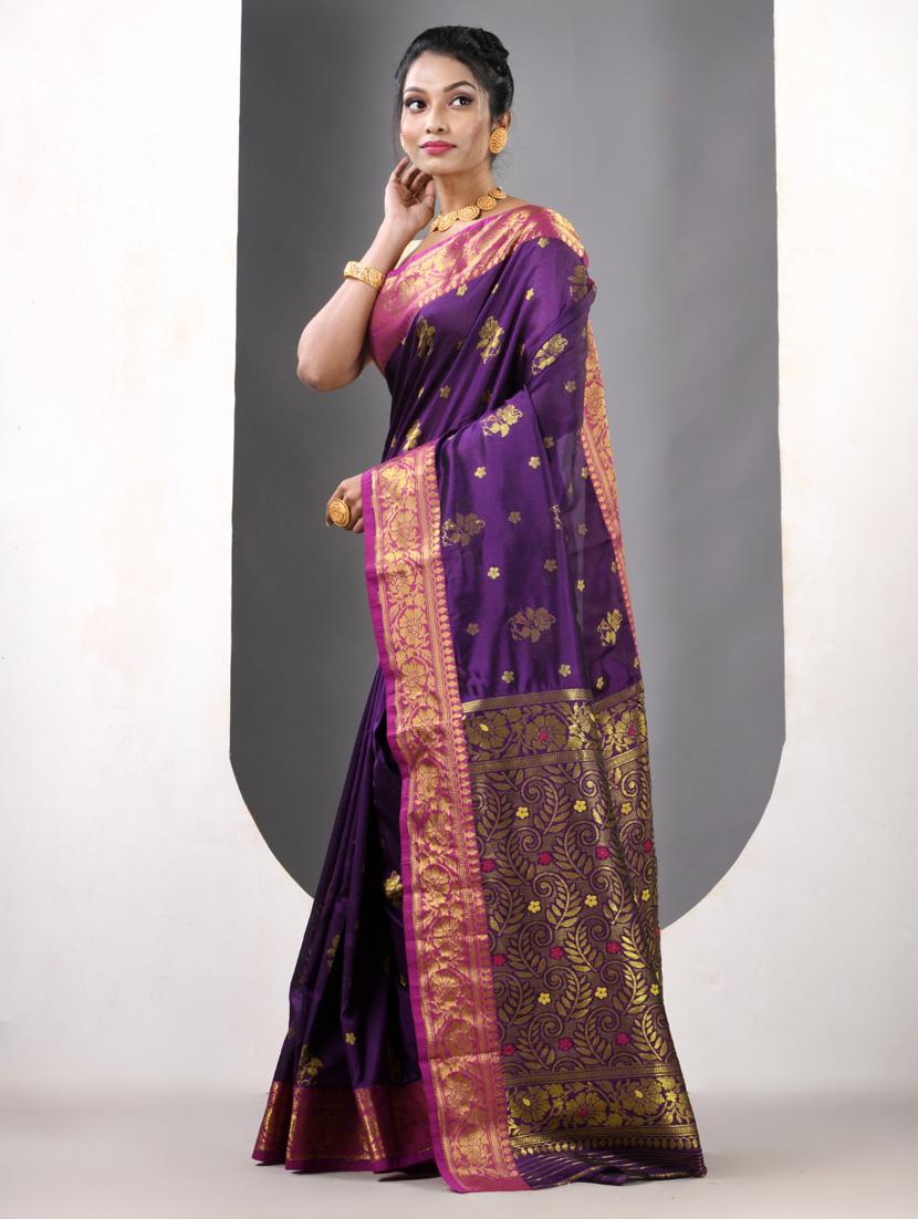 women self design bordered saree with blouse - 21839599 - Standard Image - 2