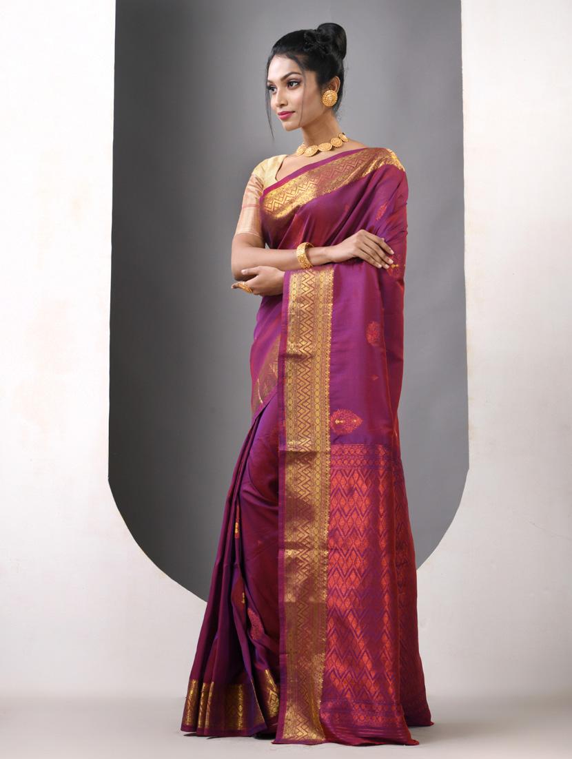 women self design bordered saree with blouse - 21839614 - Standard Image - 2