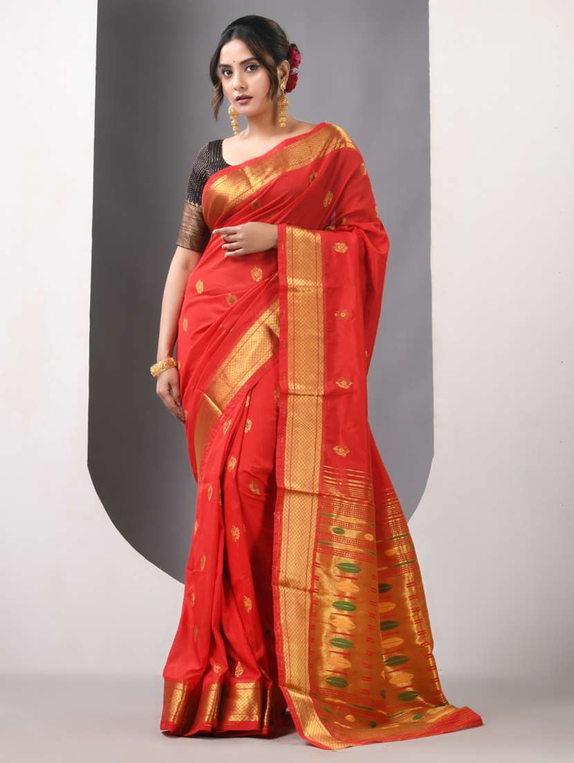 women self design paithani saree with blouse