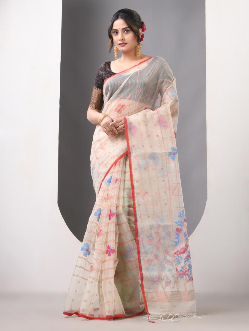 women self design handloom saree with blouse - 21839627 - Zoom Image - 0