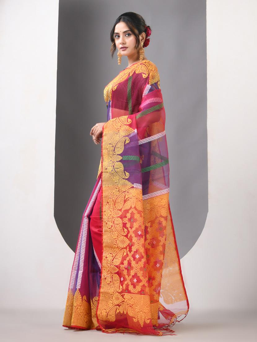 women self design handloom saree with blouse - 21839635 - Standard Image - 2